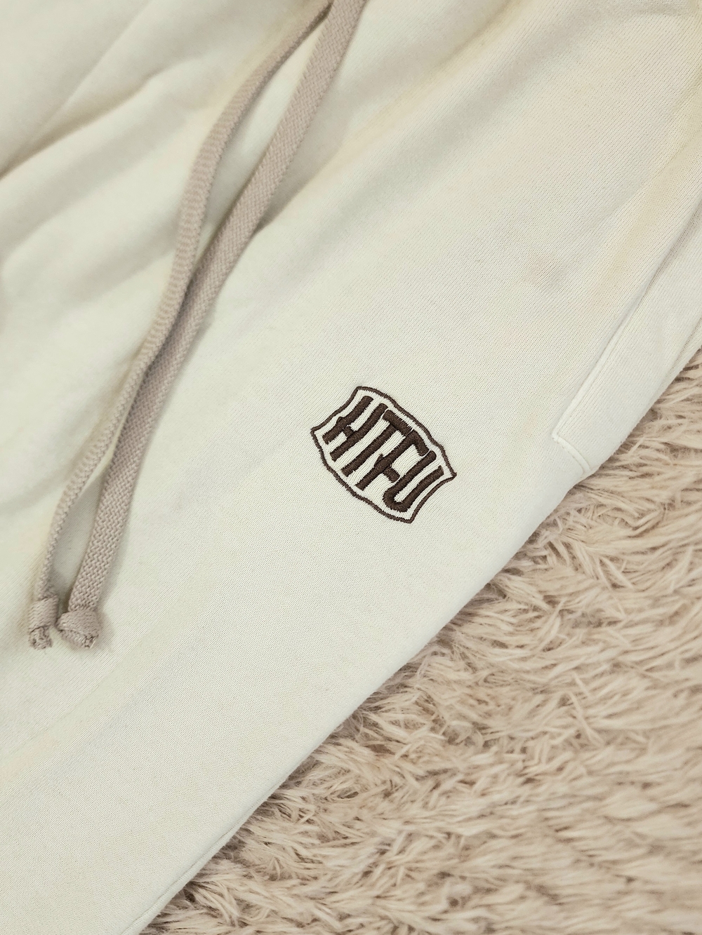 HTFU Gym Rat Joggers Sweatpants- Cream Fleece - Picture 8 of 9